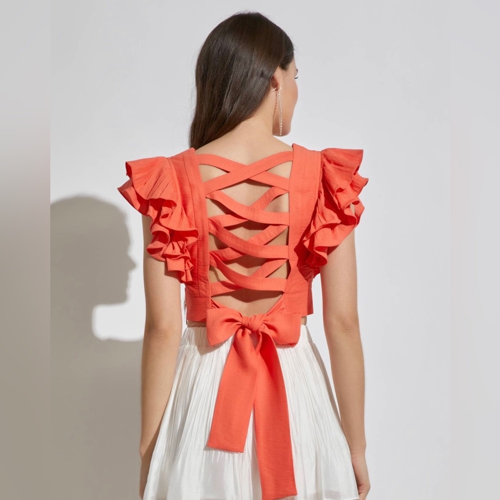 Orange Do + Be cross back top